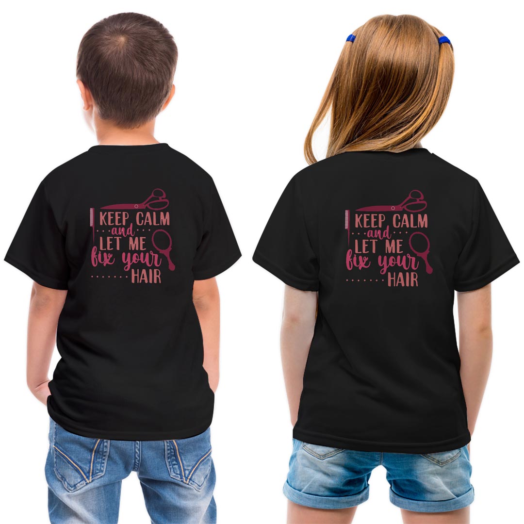 tシャツ キッズ バックプリント 半袖 黒地 ブラック デザイン 90 100 110 120 130 140 150 Tシャツ ティーシャツ T shirt 031805 ヘアサロン おしゃれ ピンク