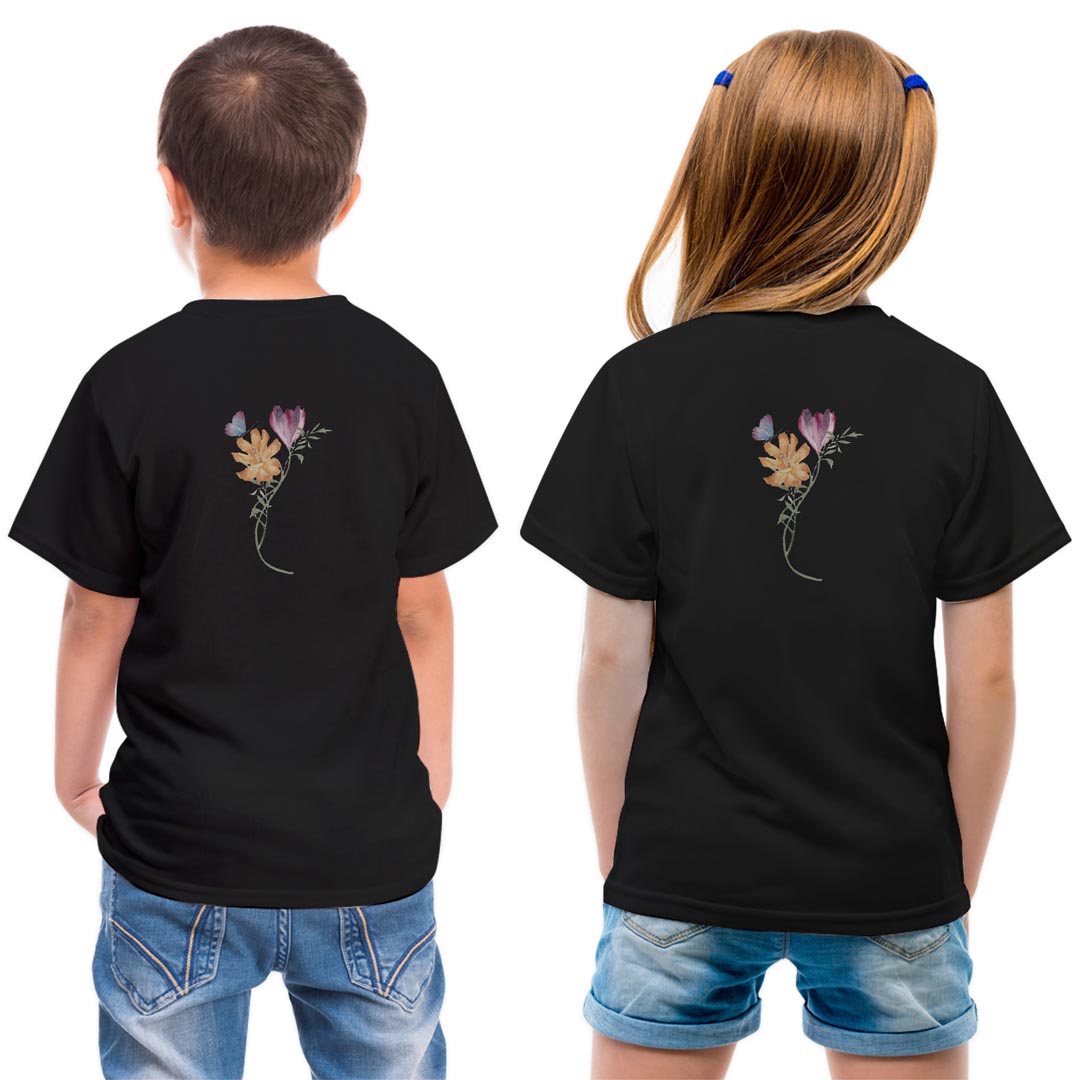 tシャツ キッズ バックプリント 半袖 黒地 ブラック デザイン 90 100 110 120 130 140 150 Tシャツ ティーシャツ T shirt ...