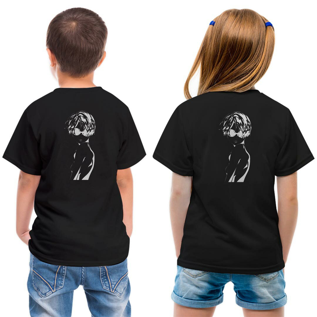 tシャツ キッズ バックプリント 半袖 黒地 ブラック デザイン 90 100 110 120 130 140 150 Tシャツ ティーシャツ T shirt 011815 女性 サングラス