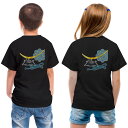 tシャツ キッズ バックプリント 半袖 黒地 ブラック デザイン 90 100 110 120 130 140 150 Tシャツ ティーシャツ T shirt ...