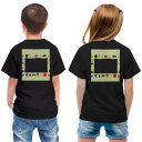tシャツ キッズ バックプリント 半袖 黒地 ブラック デザイン 90 100 110 120 130 140 150 Tシャツ ティーシャツ T shirt 015409 ランドセル 入学式 カラフル