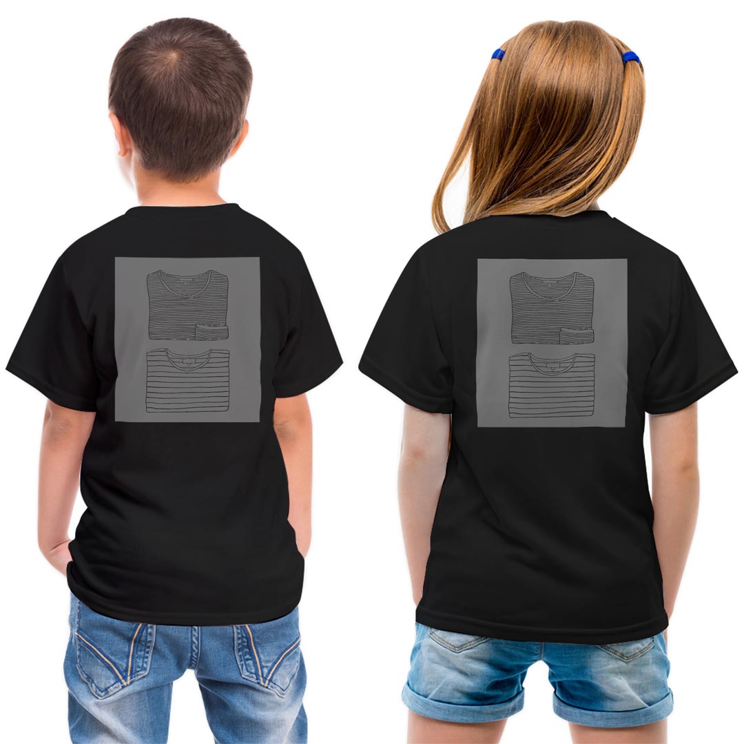 tシャツ キッズ バックプリント 半袖 黒地 ブラック デザイン 90 100 110 120 130 140 150 Tシャツ ティーシャツ T shirt 015732 服 衣類