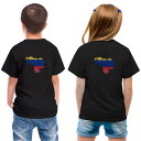 tシャツ キッズ バックプリント 半袖 黒地 ブラック デザイン 90 100 110 120 130 140 150 Tシャツ ティーシャツ T shirt 018983 venezuela ベネズエラ(4)