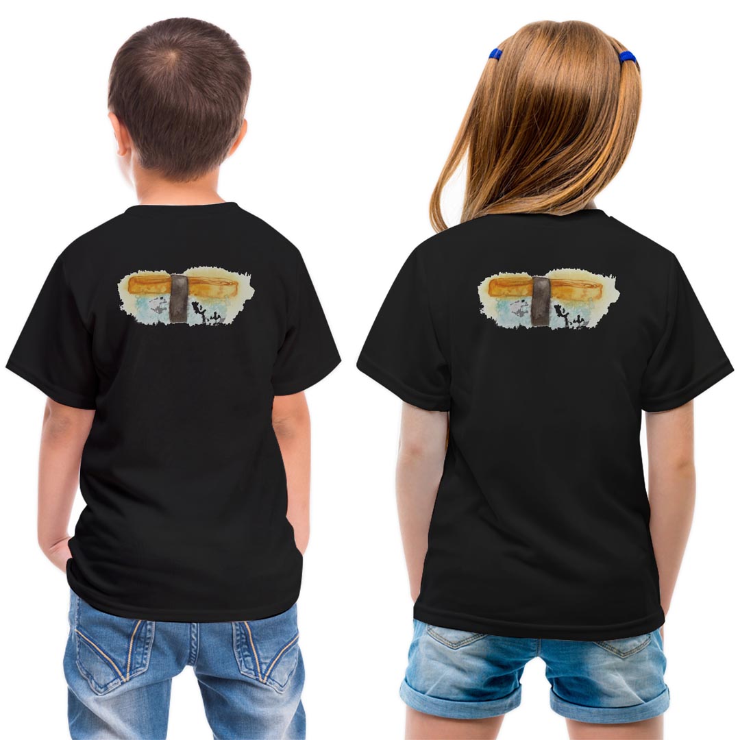 Rakuten - tシャツ キッズ バックプリント 半袖 黒地 ブラック デザイン 90 100 110 120 130 140 150 Tシャツ ティーシャツ T shirt 019855 お寿司 Sushi ご飯