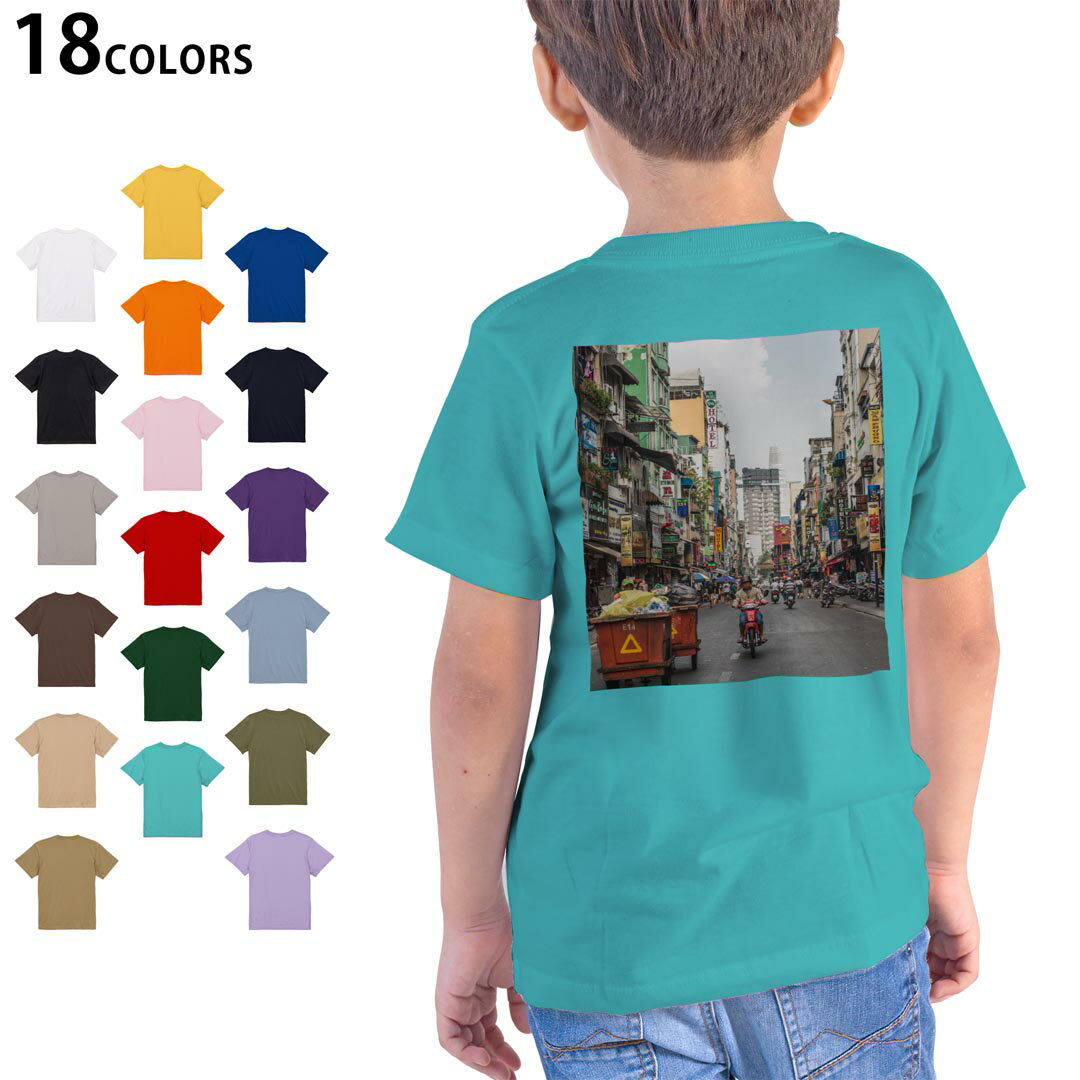 Other - 選べる18カラー Tシャツ キッズ 半袖 ホワイト グレー デザイン 90 100 110 120 130 140 150 160 Tシャツ ティーシャツ T shirt 023673 街並み　風景