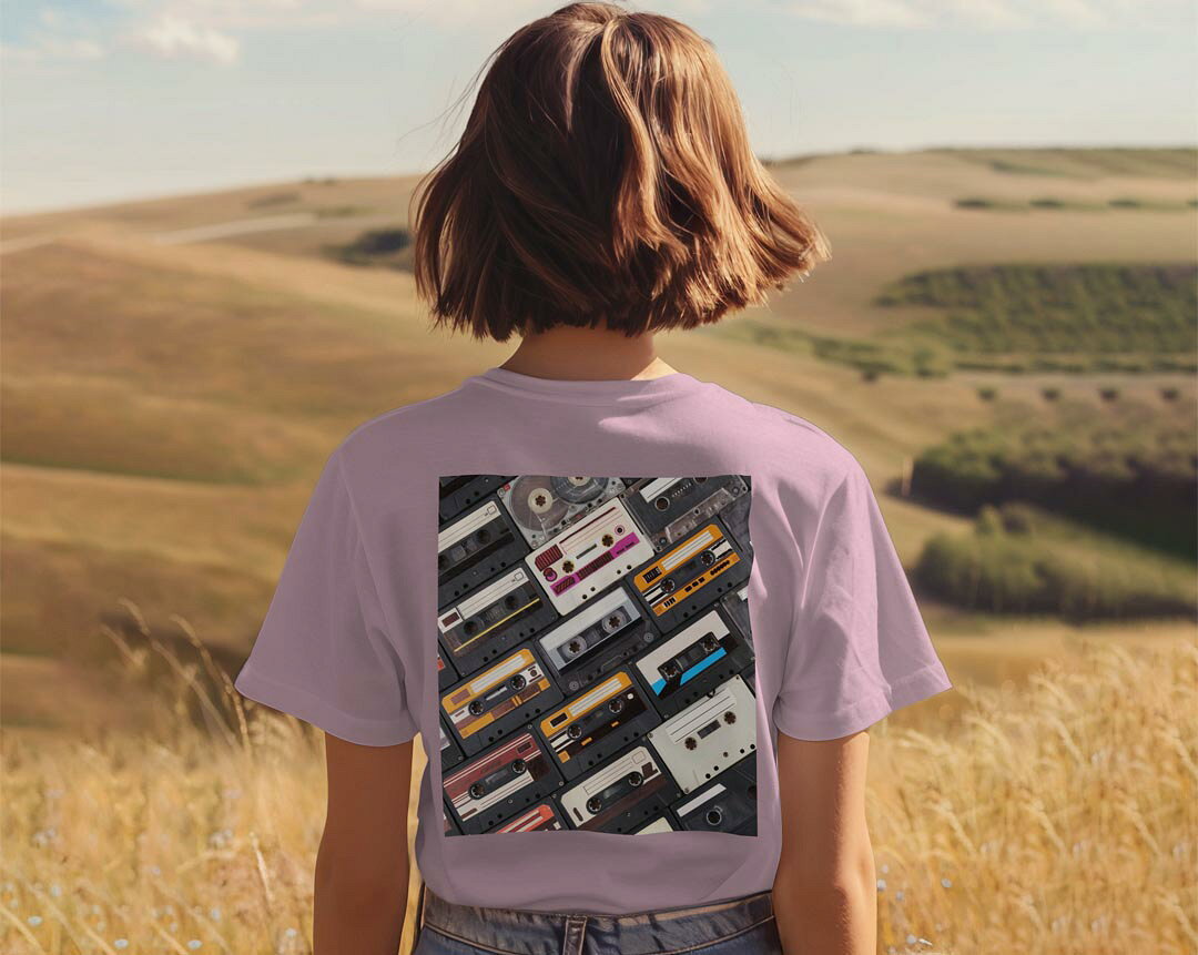 選べる18カラー Tシャツ キッズ 半袖 ホワイト グレー デザイン 90 100 110 120 130 140 150 160 Tシャツ ティーシャツ T shirt 012915 ラジカセ　音楽　カセット