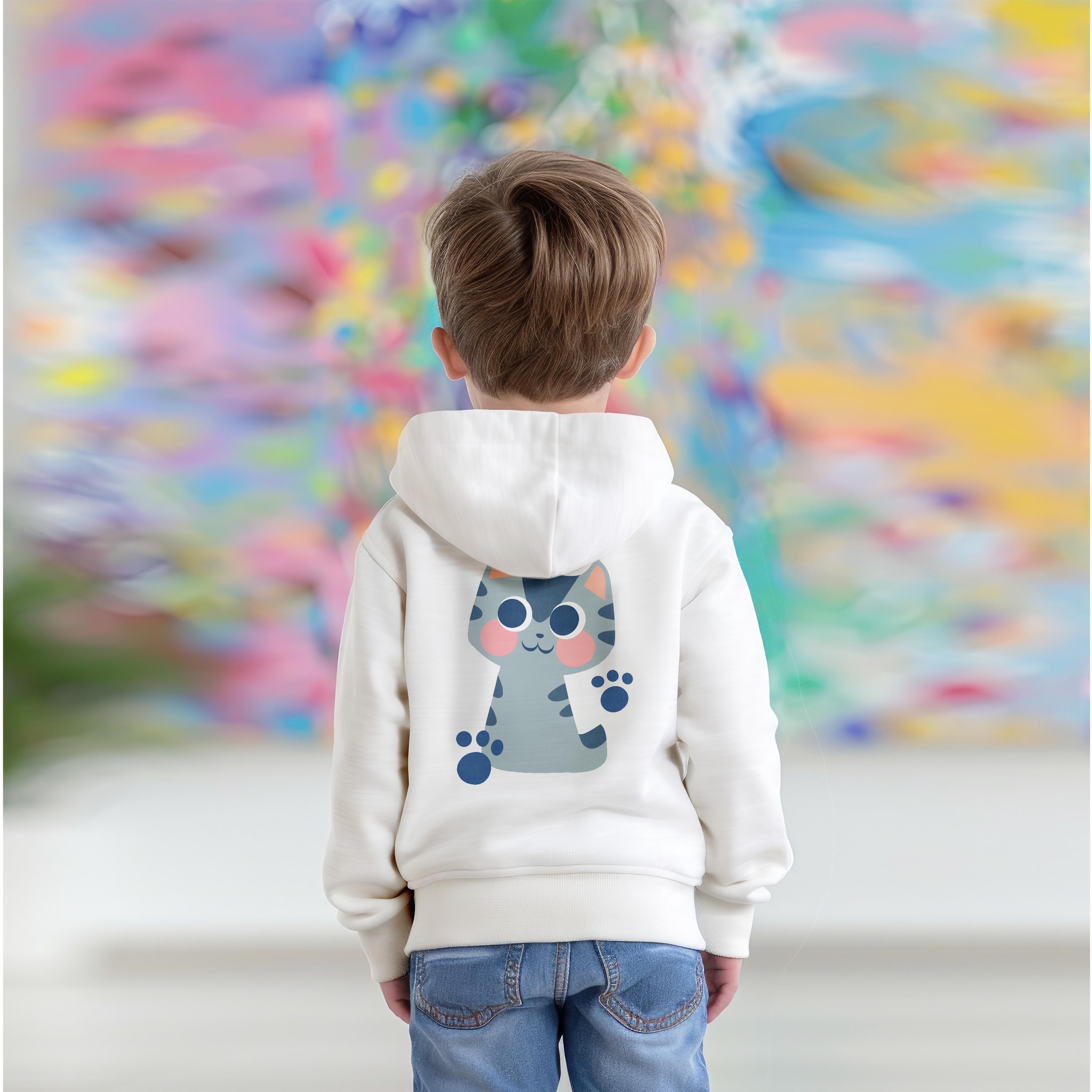 選べる6カラー パーカー スウェット バックプリントキッズ 男女兼用 男の子 女の子 ユニセックス unisex 長袖 デザイン　リブ 110 130 150 parker sweat 022810 猫 かわいい