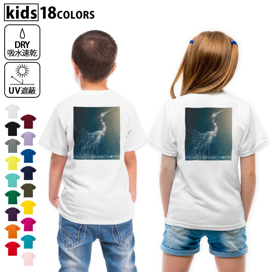 ドライTシャツ バックプリント 選べる18カラー tシャツ キッズ 半袖 速乾 UV デザイン 120 130 140 150..