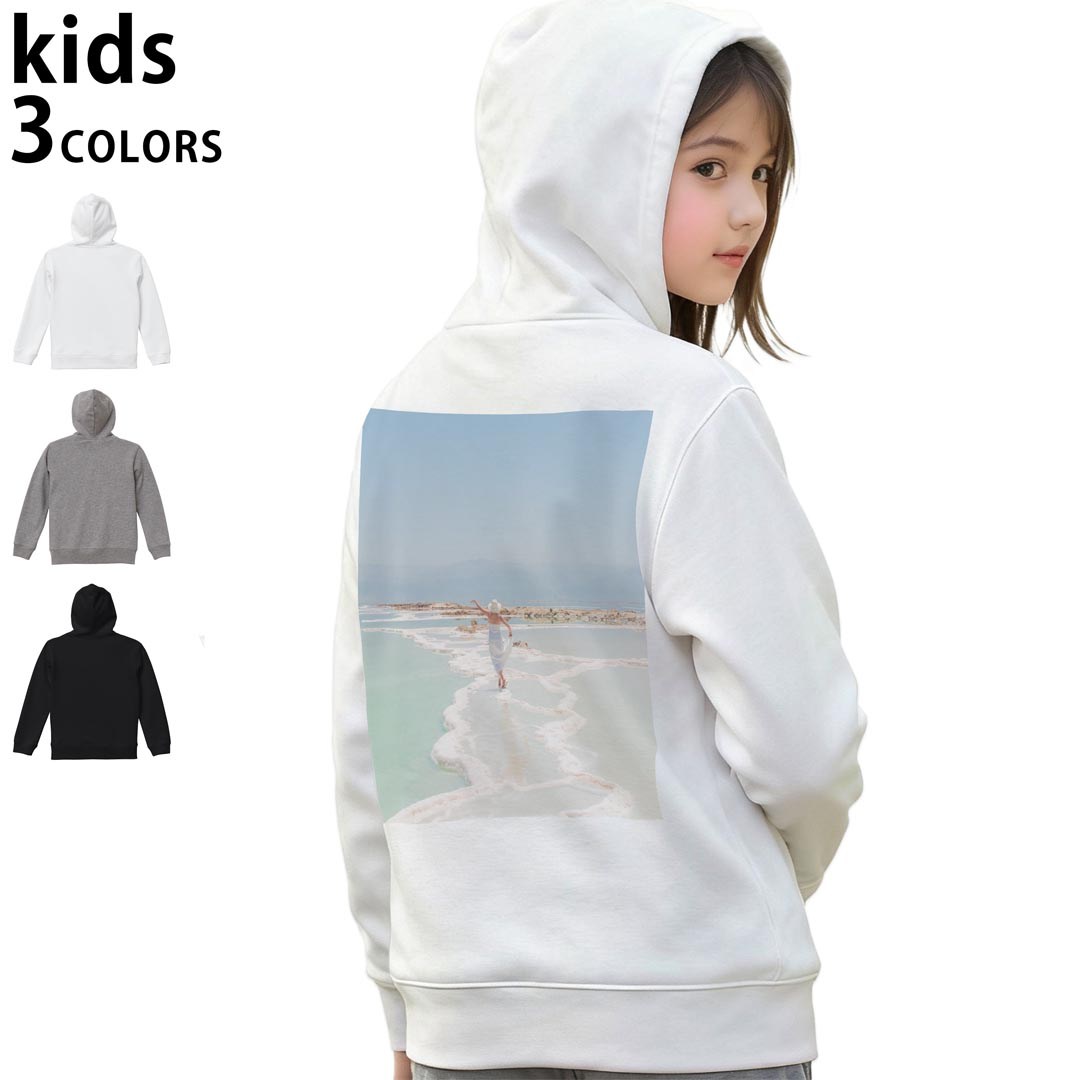 選べる3カラー パーカー スウェット バックプリントキッズ 男女兼用 男の子 女の子 ユニセックス unise..