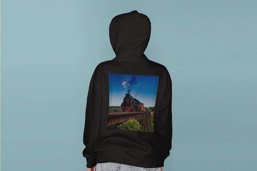 選べる3カラー パーカー スウェット バックプリントキッズ 男女兼用 男の子 女の子 ユニセックス unisex 長袖 デザイン リブ 110 130 150 parker sweat 023901 機関車　鉄道 2