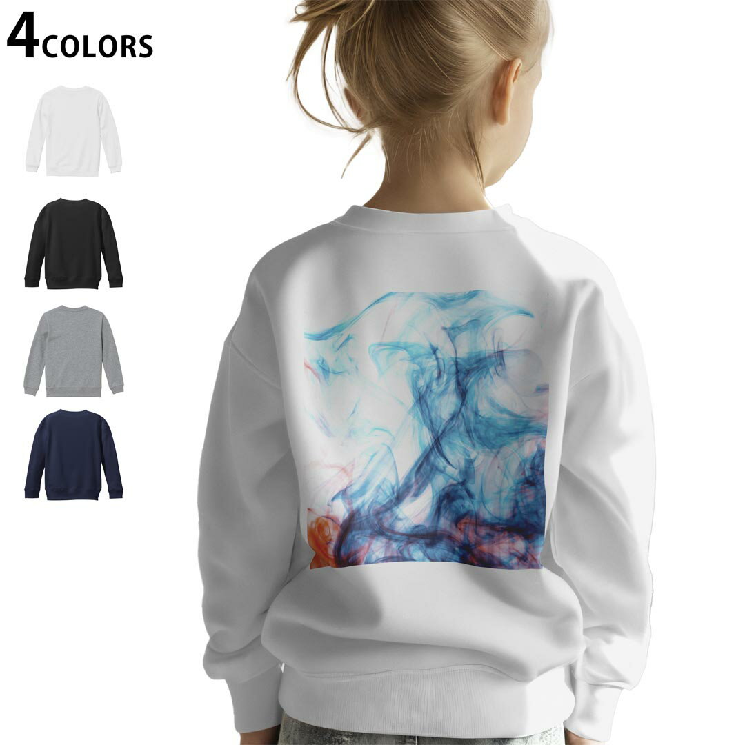 選べる3カラー バックプリント スウェットレーナー キッズ 男女兼用 男の子 女の子 ユニセックス unise..