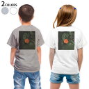 Tシャツ キッズ バックプリント 半袖 白地 デザイン 90 100 110 120 130 140 150 Tシャツ ティーシャツ T shirt 023326 花 フラワー 葉っぱ(4)