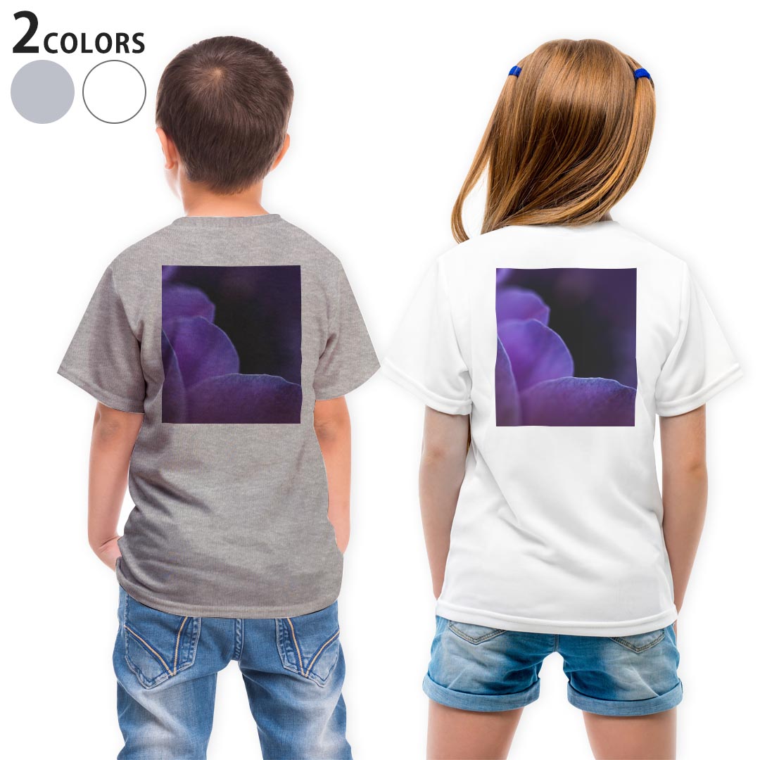 Tシャツ キッズ バックプリント 半袖 白地 デザイン 90 100 110 120 130 140 150 Tシャツ ティーシャツ T shirt 023328 花びら　フラワー