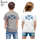 Tシャツ キッズ バックプリント 半袖 白地 デザイン 90 100 110 120 130 140 150 Tシャツ ティーシャツ T shirt 018553 国旗 scotland スコットランド