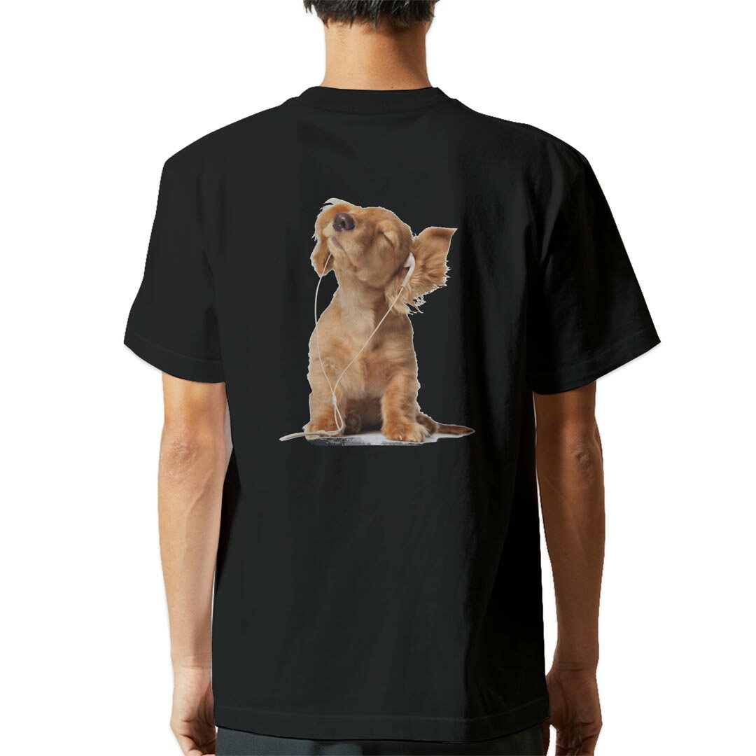 tシャツ メンズ 半袖 バックプリント ブラック デザイン XS S M L XL 2XL ティーシャツ T shirt 001245 犬　ダックスフント　動物