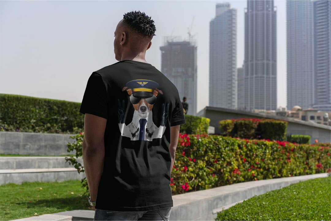 tシャツ メンズ 半袖 バックプリント ブラック デザイン XS S M L XL 2XL ティーシャツ T shirt 007938 写真　犬　サングラス