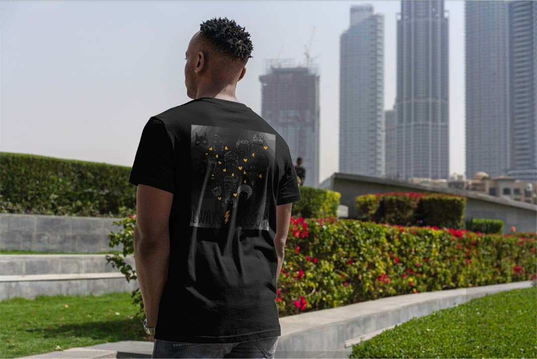 tシャツ メンズ 半袖 バックプリント ブラック デザイン XS S M L XL 2XL ティーシャツ T shirt 014951 イラスト　人　顔