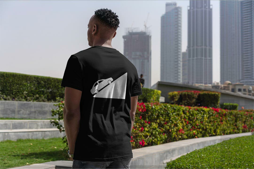 tシャツ メンズ 半袖 バックプリント ブラック デザイン XS S M L XL 2XL ティーシャツ T shirt 016257 車　アイコン　モノクロ