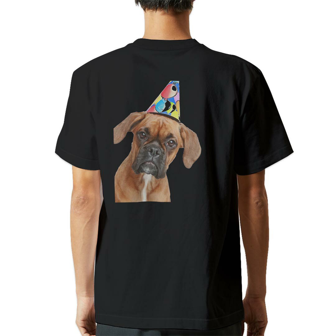 乐天商城 - tシャツ メンズ 半袖 バックプリント ブラック デザイン XS S M L XL 2XL ティーシャツ T shirt 002612 犬　動物　写真