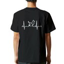 tシャツ メンズ 半袖 バックプリント ブラック デザイン XS S M L XL 2XL ティーシャツ T shirt 026192 動物 犬 心電図(4)