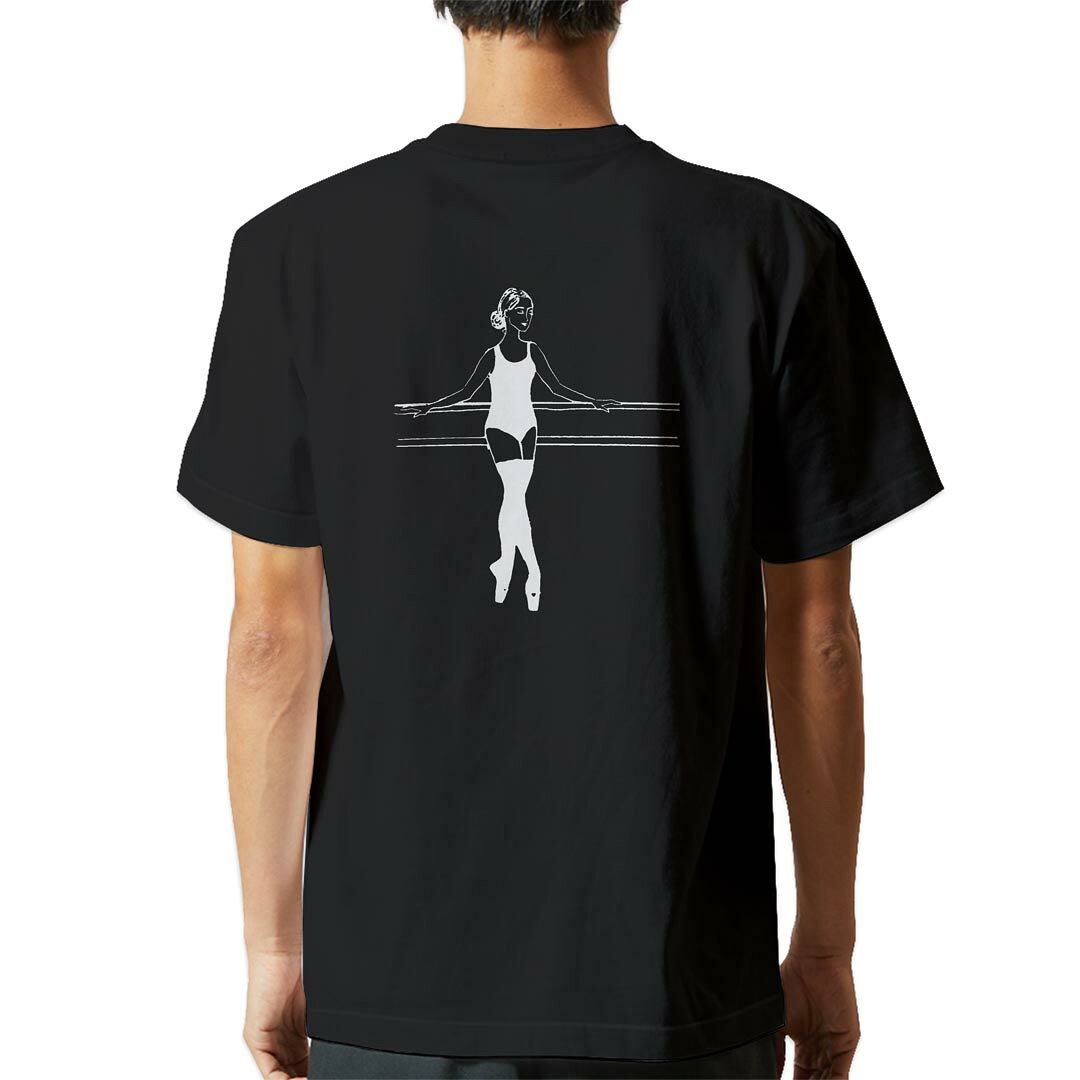 tシャツ メンズ 半袖 バックプリント ブラック デザイン XS S M L XL 2XL ティーシャツ T shirt 032107 ダンサー 綺麗 イラスト(4.0)