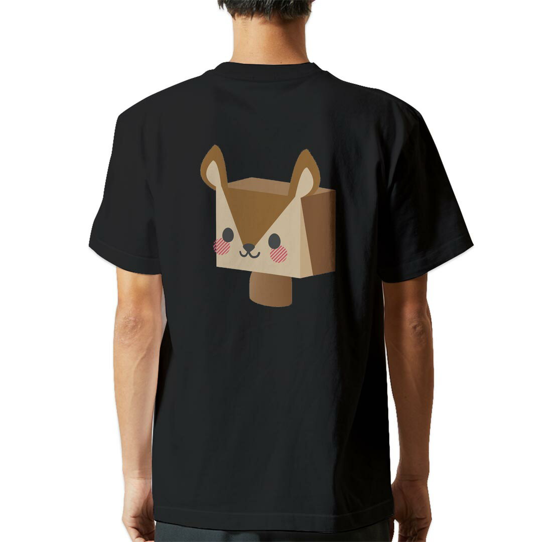 tシャツ メンズ 半袖 バックプリント ブラック デザイン XS S M L XL 2XL ティーシャツ T shirt 007140 リス キャラクター