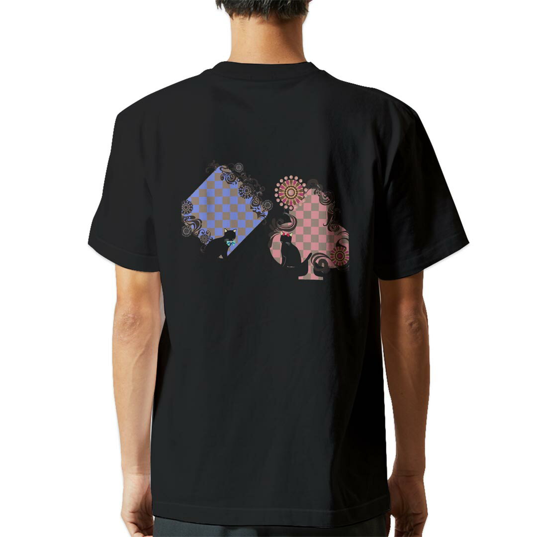 バックプリント tシャツ メンズ 半袖 ブラック デザイン XS S M L XL 2XL Tシャツ ティーシャツ T shirt　黒▼バックプリントTシャツ　ブラック全デザイン▼▼男性用半袖Tシャツ　ホワイト・グレー全デザインはこちらから▼▼男性用半袖Tシャツ　ブラック全デザインはこちらから▼▼男性用半袖Tシャツ　カラー全デザインはこちらから▼