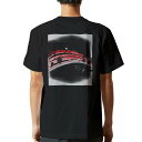 tシャツ メンズ 半袖 バックプリント ブラック デザイン XS S M L XL 2XL ティーシャツ T shirt 007929 音符 楽譜 赤 レッド(4)