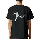 tシャツ メンズ 半袖 バックプリント ブラック デザイン XS S M L XL 2XL ティーシャツ T shirt 009845 スポーツ　サッカー　人物