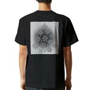 tシャツ メンズ 半袖 バックプリント ブラック デザイン XS S M L XL 2XL ティーシャツ T shirt 012955 ツリー　雪　結晶