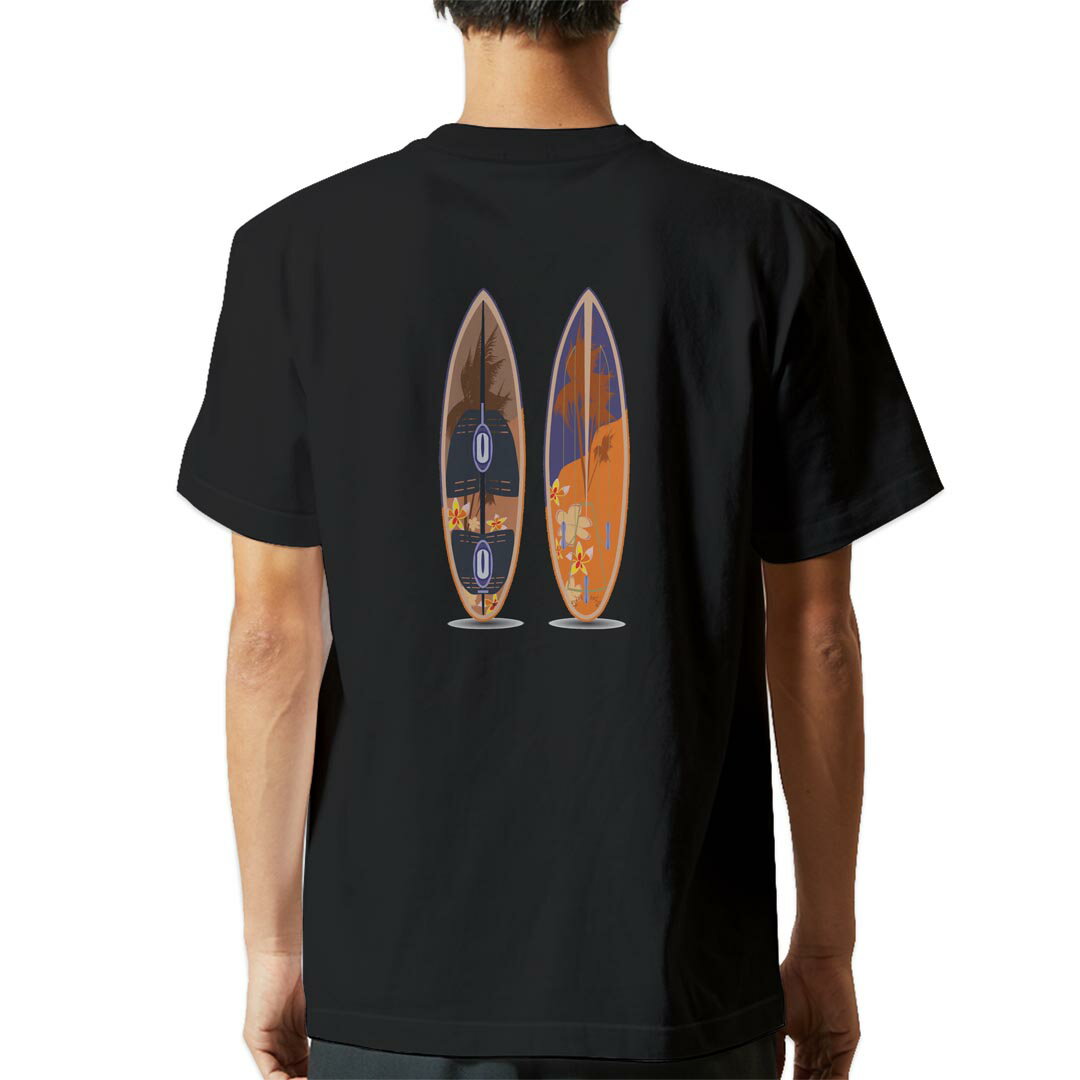 tシャツ メンズ 半袖 バックプリント ブラック デザイン XS S M L XL 2XL ティーシャツ T shirt 014871 サーフィン　海　夏