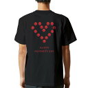 tシャツ メンズ 半袖 バックプリント ブラック デザイン XS S M L XL 2XL ティーシャツ T shirt 015278 母の日 バラ 花 母 カ...