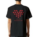 tシャツ メンズ 半袖 バックプリント ブラック デザイン XS S M L XL 2XL ティーシャツ T shirt 015280 母の日 バラ 花 母 カ...