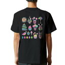 tシャツ メンズ 半袖 バックプリント ブラック デザイン XS S M L XL 2XL ティーシャツ T shirt 015305 イースター たまご うさぎ ケーキ パステル