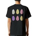 tシャツ メンズ 半袖 バックプリント ブラック デザイン XS S M L XL 2XL ティーシャツ T shirt 015330 イースター たまご とり ケーキ パステル