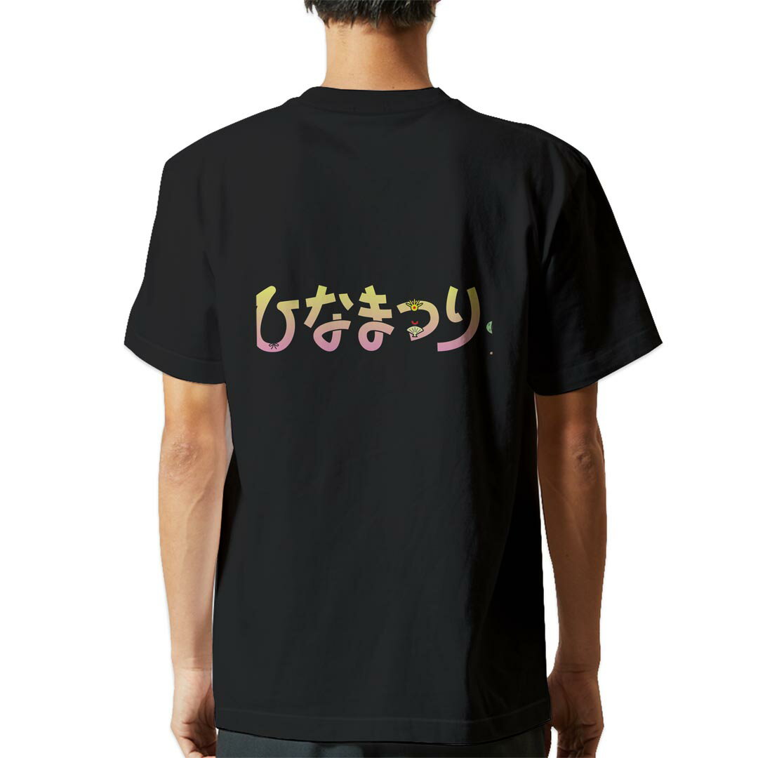 tシャツ メンズ 半袖 バックプリント ブラック デザイン XS S M L XL 2XL ティーシャツ T shirt 015388 ひな祭り 桜 季節 ピンク