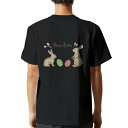 tシャツ メンズ 半袖 バックプリント ブラック デザイン XS S M L XL 2XL ティーシャツ T shirt 015393 イースター たまご とり うさぎ パステル