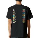 tシャツ メンズ 半袖 バックプリント ブラック デザイン XS S M L XL 2XL ティーシャツ T shirt 015396 イースター たまご とり うさぎ パステル