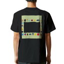 tシャツ メンズ 半袖 バックプリント ブラック デザイン XS S M L XL 2XL ティーシャツ T shirt 015409 ランドセル 入学式 カラフル
