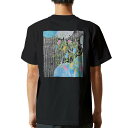 tシャツ メンズ 半袖 バックプリント ブラック デザイン XS S M L XL 2XL ティーシャツ T shirt 015455 笹 七夕 水玉