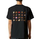 tシャツ メンズ 半袖 バックプリント ブラック デザイン XS S M L XL 2XL ティーシャツ T shirt 015621 チョコレート お菓子 スイーツ