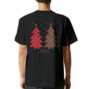 tシャツ メンズ 半袖 バックプリント ブラック デザイン XS S M L XL 2XL ティーシャツ T shirt 015645 クリスマス クリスマスツリー