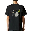 tシャツ メンズ 半袖 バックプリント ブラック デザイン XS S M L XL 2XL ティーシャツ T shirt 015783 ハロウィン おばけ かわいい(4)