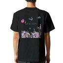 tシャツ メンズ 半袖 バックプリント ブラック デザイン XS S M L XL 2XL ティーシャツ T shirt 015971 春 花 鳥(4)
