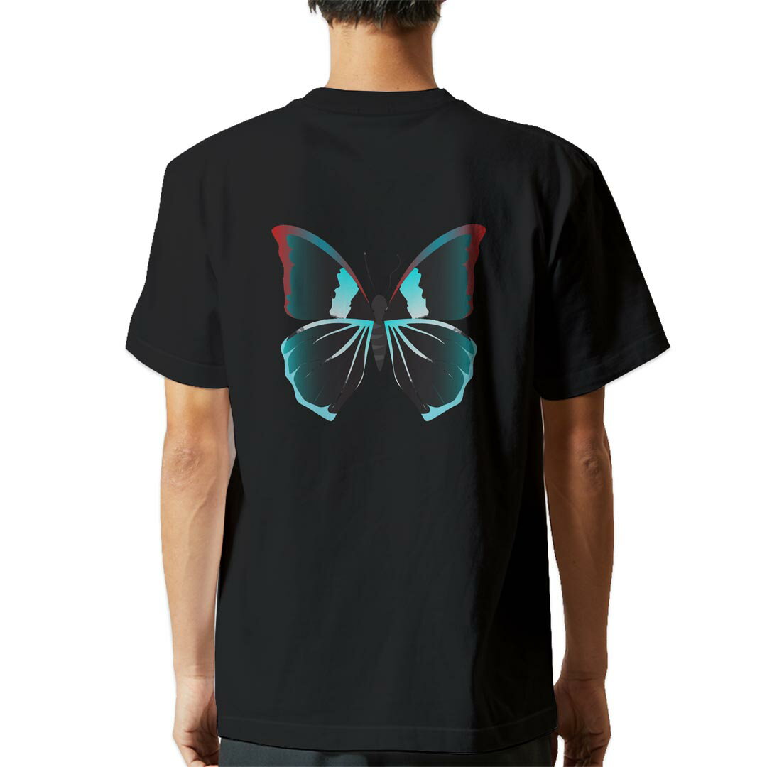 Rakuten - tシャツ メンズ 半袖 バックプリント ブラック デザイン XS S M L XL 2XL ティーシャツ T shirt 016290 蝶　昆虫　虫