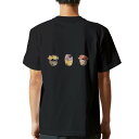 tシャツ メンズ 半袖 バックプリント ブラック デザイン XS S M L XL 2XL ティーシャツ T shirt 016294 お菓子 マカロン 食べ物