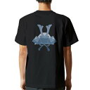 tシャツ メンズ 半袖 バックプリント ブラック デザイン XS S M L XL 2XL ティーシャツ T shirt 017650 兜 端午の節句 カブト