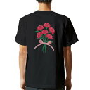 tシャツ メンズ 半袖 バックプリント ブラック デザイン XS S M L XL 2XL ティーシャツ T shirt 017801 カーネーション 母の日