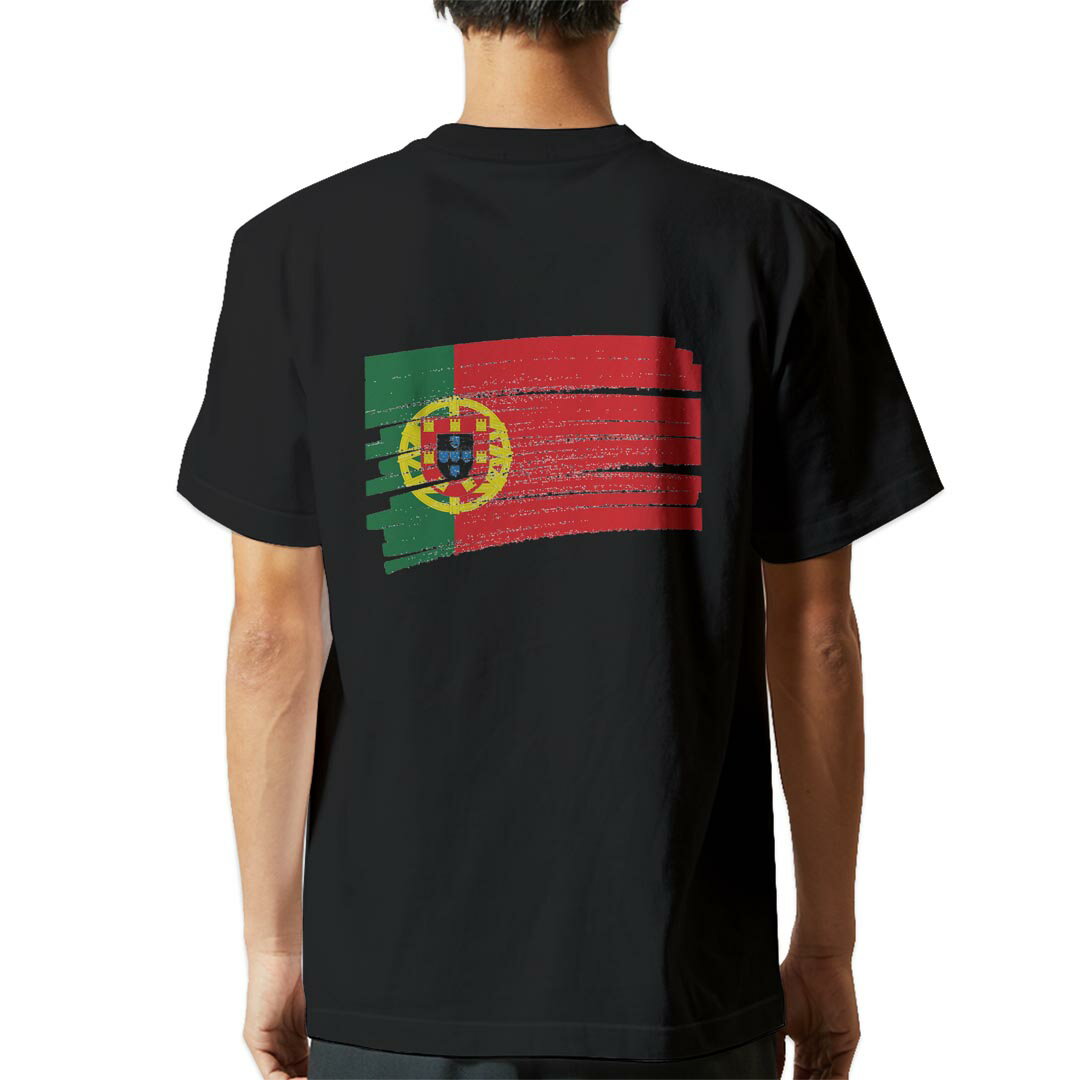 tシャツ メンズ 半袖 バックプリント ブラック デザイン XS S M L XL 2XL ティーシャツ T shirt 018539 portugal ポルトガル