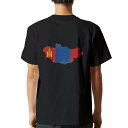 tシャツ メンズ 半袖 バックプリント ブラック デザイン XS S M L XL 2XL ティーシャツ T shirt 018890 mongolia モンゴル